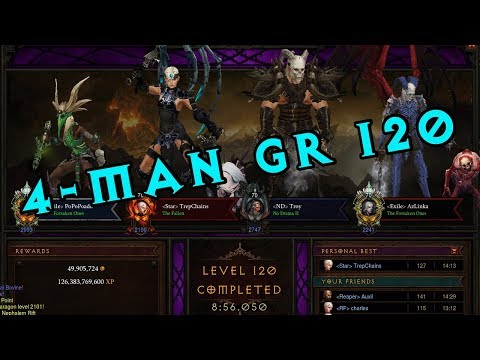 Diablo III Season 12 Gameplay - 4man Greater Rift 120