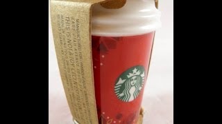 Starbucks Christmas Mug Ornament Coffee Holiday 2012 Ornaments cup red new mini 24-11-13