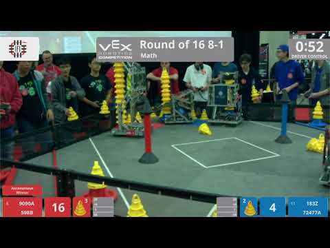 2018 VRC Math R16 8-1 - 9090A 598B vs 183Z 72477A - 107 to 91