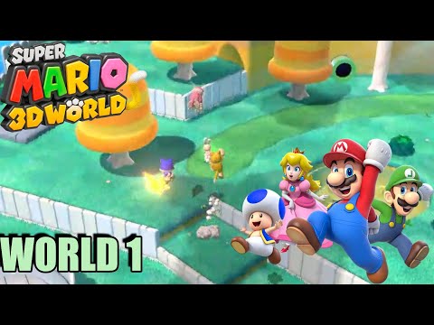 Super Mario 3D World (4 PLAYER COOP) 100% - World 1