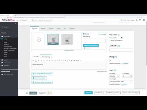 Prestashop: Neue Artikel einstellen