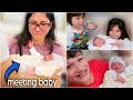 Siblings Meet Baby Brother For The First Time Cute Reaction
