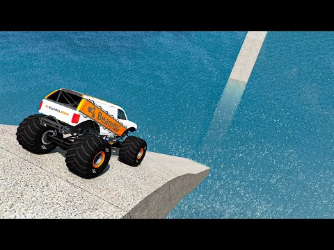 Impossible Weird Wave Bridge Crossing Cars Vs Deep Water - BeamNG.Drive