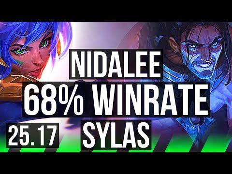 NIDALEE vs SYLAS (JGL) | 22/1/8, Legendary, 68% winrate, 40k DMG | TR Challenger | 25.17