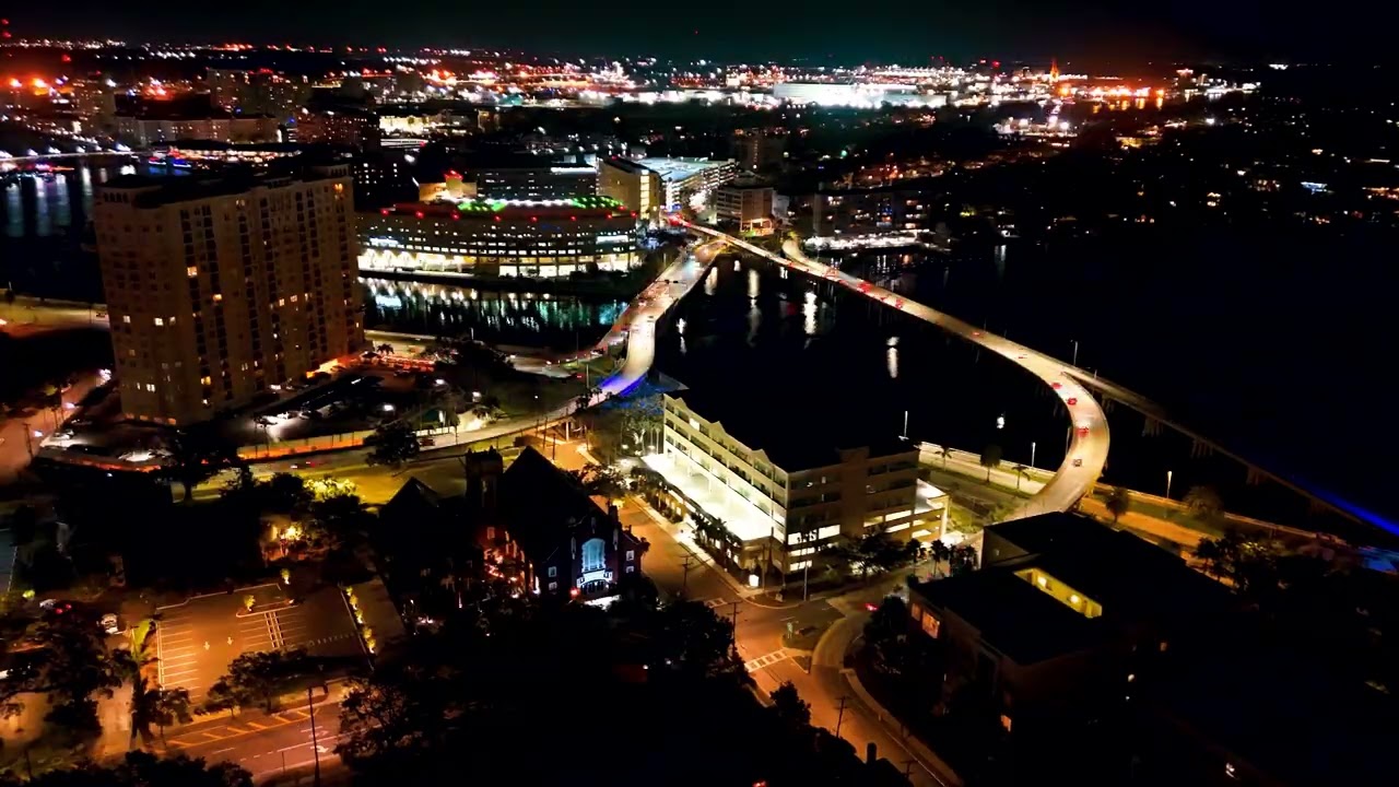 Tampa skyline at night