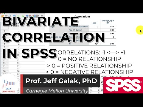 Bivariate Correlation in SPSS  (SPSS Tutorial Video #15) - Pearson, Spearman, and Kendall's Tau-B