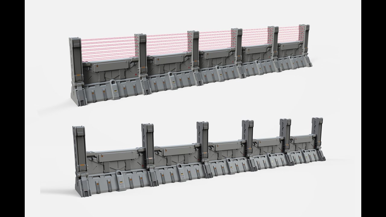 Dinding fiksi ilmiah 2 Model 3D