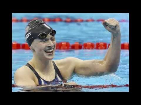 Katie Ledecky  taking first place at the women's 200m freestyle final win over sarah sjorsrom