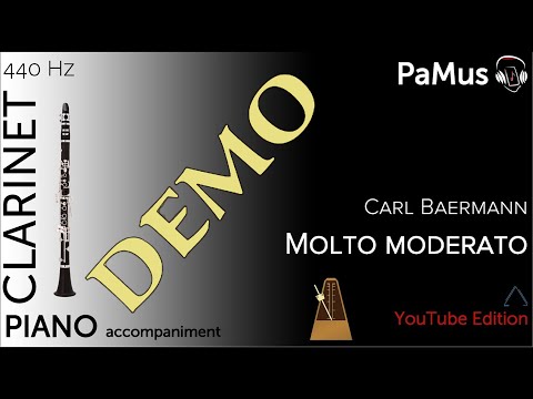 Carl Baermann: Molto moderato for Clarinet  - Piano accompaniment 440Hz