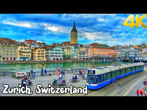 Zurich, Switzerland Walking tour 4K - Incredibly beautiful Swiss city