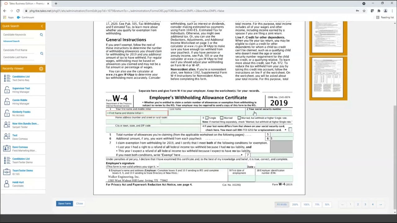 Taleo TBE Onboarding - How to Create Onboarding PDF Forms