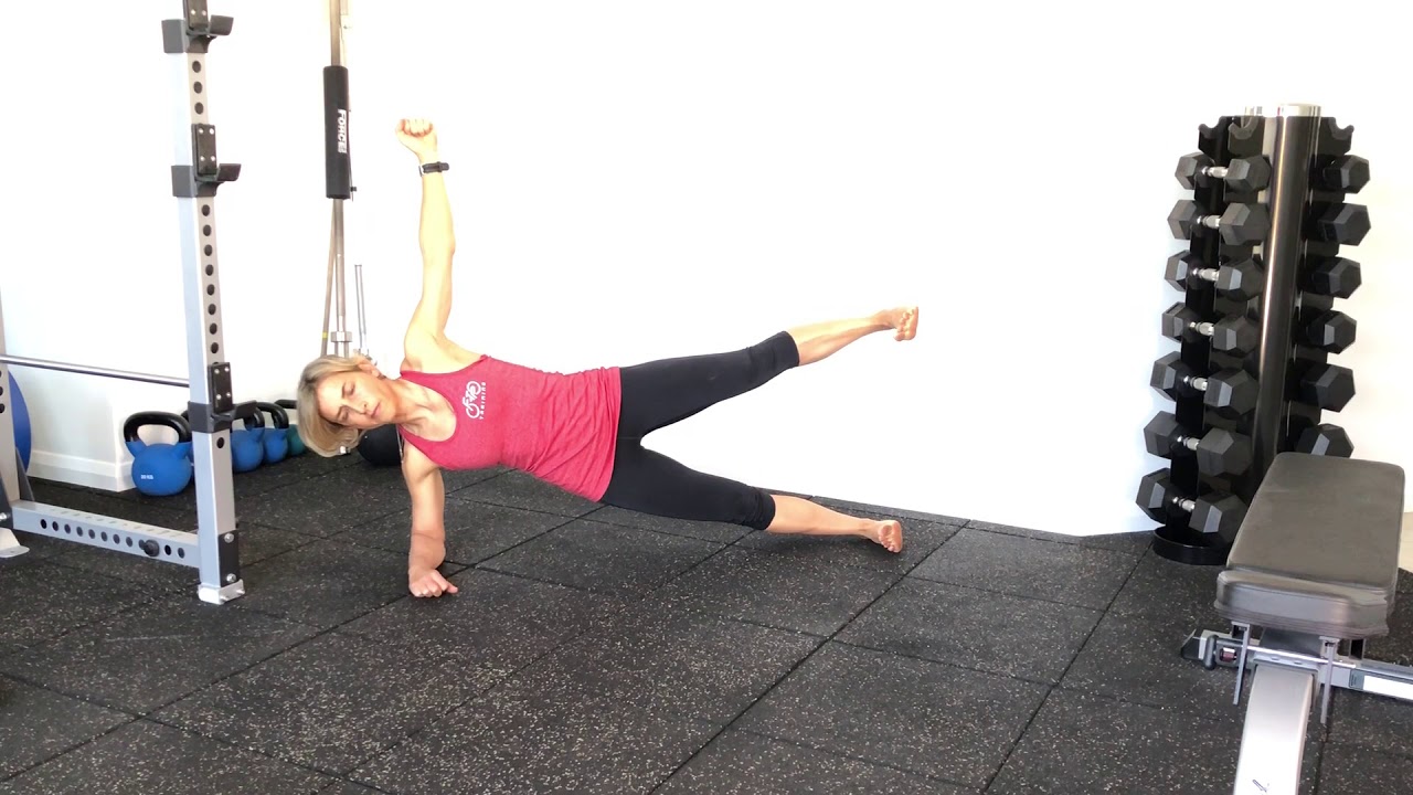 Forearm windmill plank