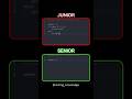 Junior Vs Senior Python Developer Python Coding Programming Shorts Codingknowledge Yt