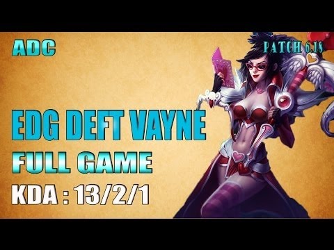 EDG Deft Vayne vs Twitch ADC - Full Game (Sep 13, 2016)