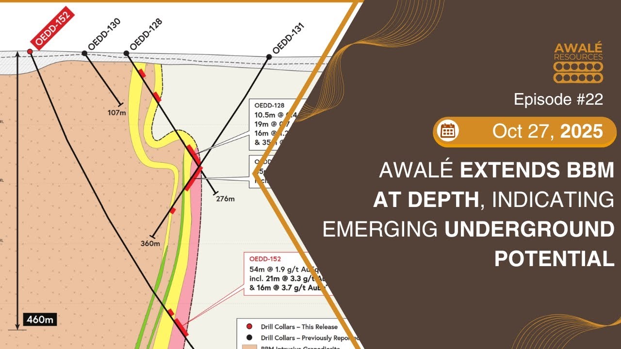 Oct 27, 2025 - Awalé Extends BBM at Depth, Indicating Emerging Underground Potential