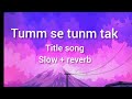 Tumm Se Tumm Serial Title Song Slowed Reverb Sharad Kelkar And Niharika Chouksey Azee Tv