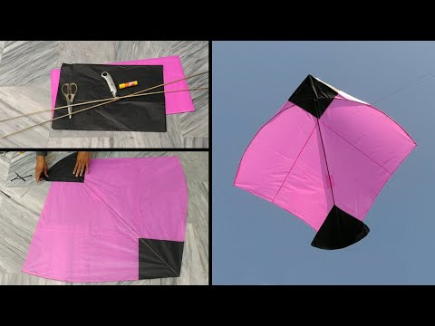 Big kite making at home with flying tutorial - 3 tawa kite making - Big kite flying - Kitewrestle