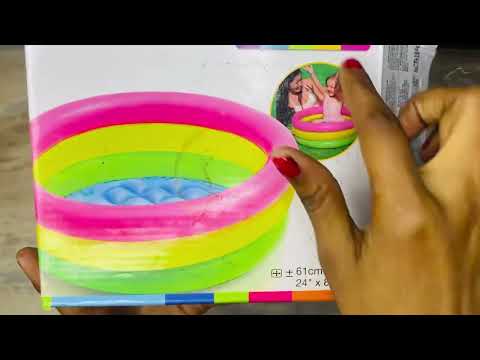Unboxing deluxe swimming bath tub colourful | Bath Tub for Baby | bath Tub for Puppy