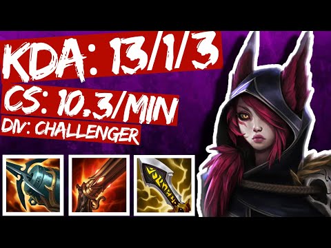 Xayah s11 ADC vs Karthus (KDA: 13/1/3) - FULL GAME CHALLENGER REPLAY