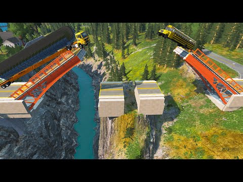 Cars vs Broken Bridge #2 - Bridge Accidents - BeamNG.Drive