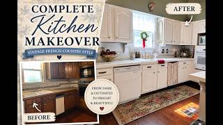 COMPLETE KITCHEN MAKEOVER | VINTAGE FRENCH COUNTRY STYLE | BEFORE & AFTER | Monica Rose
