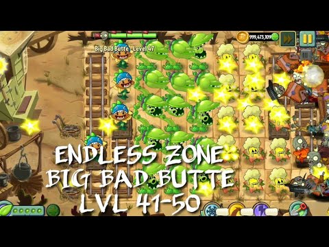 Plants vs Zombies 2 - Wild West | Endless Zone All Max Level Plants Test Level 41 - 50