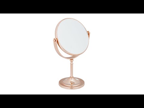 Miroir cosmétique grossissant cuivré Verre - Métal - Matière plastique - 18 x 28 x 11 cm