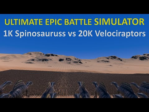 Ultimate Epic Battle Simulator - 1K Spinosauruss vs 20K Velociraptors