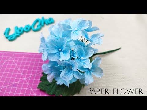 How to make Hydrangea flower with crepe paper easy/DIY paper flower very easy