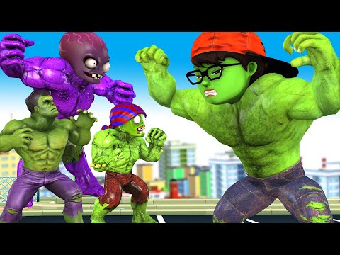 Super Hero Team Green NickHulk Great War Team ZombieHulk - Scary Teacher 3D Super Hero Protect City