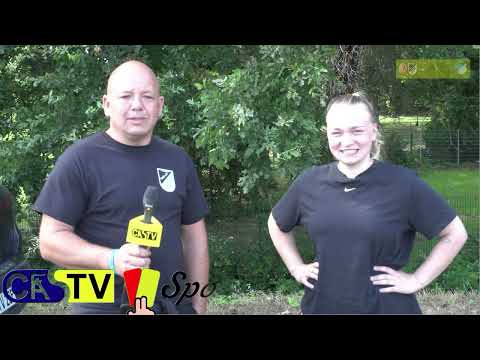 Headcoach Marcel Rückschloss und Jule Needel von der SG Arminia Ickern/Victoria Habinghorst