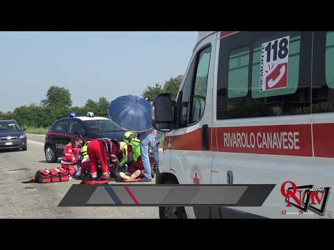 San Giorgio Canavese - Incidente sulla SP. 53: una moto e un'auto coinvolte