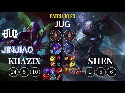 BLG Jinjiao Kha'Zix vs Shen Jungle - KR Patch 10.23