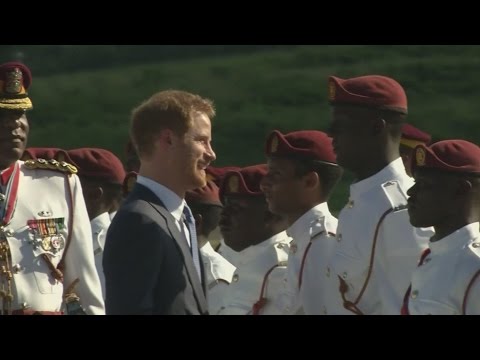 'Formal but fun': Prince Harry arrives in Antigua for Caribbean tour