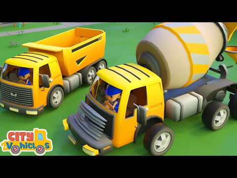 Construction Vehicles Assembly Show- -assemble Mixer truck for kids-bulldozer and crane truck