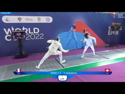 Highlights of Bout between Yannick Borel v Max Heinzer | T16 | Sochi Fencing World Cup 2022 | Epee