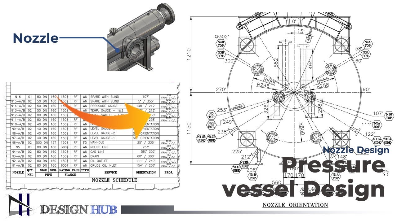 Pressure vessel Design - Nozzle Design in Solidworks |Design Hub|