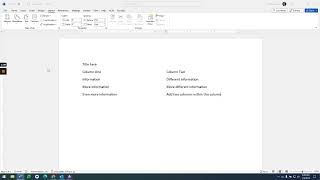 Word Columns Within a Column
