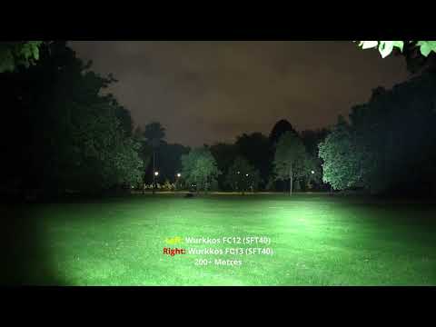 Beamshot comparison: Wurkkos FC12 (SFT40) vs Wurkkos FC13 (SFT40) | which one throws futher...?