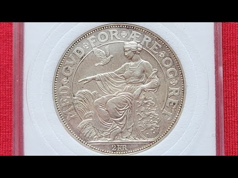 DENMARK SILVER 2 KRONER 1903 - 40th Anniversary of Reign Christian IX - 40 Лет Правления Кристиан IX
