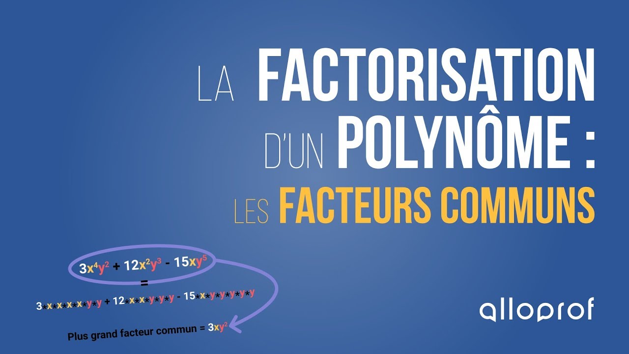 La factorisation d'un polynôme : les facteurs communs