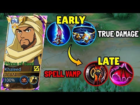 NEW BROKEN BUILD!💀 KHALEED ROAM BEST BUILD & EMBLEM FOR EARLY TO LATE GAME DOMINATION - MLBB