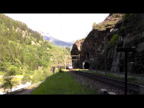 PENDOLINO ETR 470. SVIZZERO SBUCA DALLA GALLERIA : FAIDO 1 - 6 - 2014.