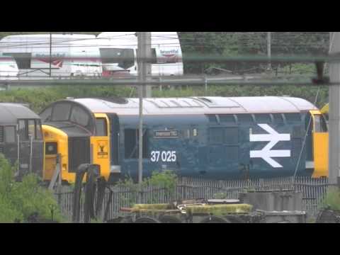 Loco Convoy 31601+37025+20020+47643+26038. 0Z31. Carnforth. 13/07/15