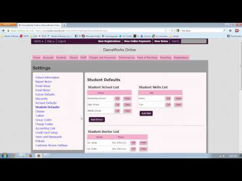 DanceWorks Online Webinar: System Settings Overview
