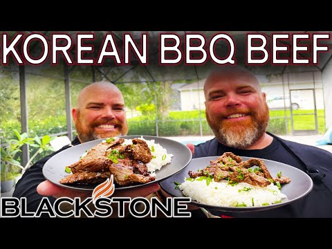 THE BEST KOREAN BBQ BEEF ON THE BLACKSTONE GRIDDLE! HOW TO MAKE THIS EASY BULGOGI RECIPE!