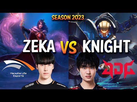 HLE Zeka vs JDG Knight - Zeka LEBLANC vs Knight JAYCE Mid - Patch 13.15 KR Ranked
