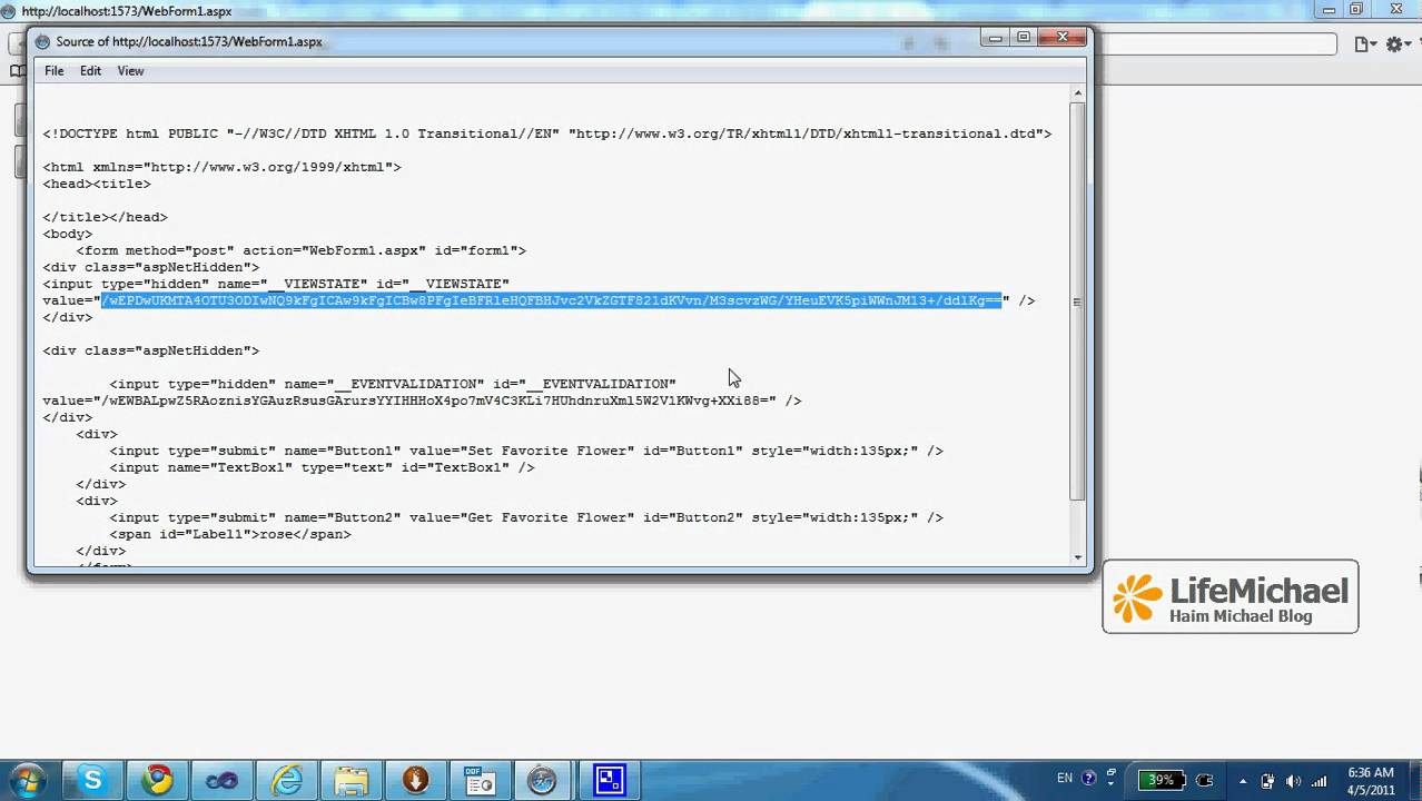 The __VIEWSTATE Hidden Text Field