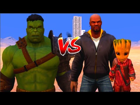 100 Hulk vs 1000 Luke Cage and 1000 Baby Groot (Marvel vs Marvel)