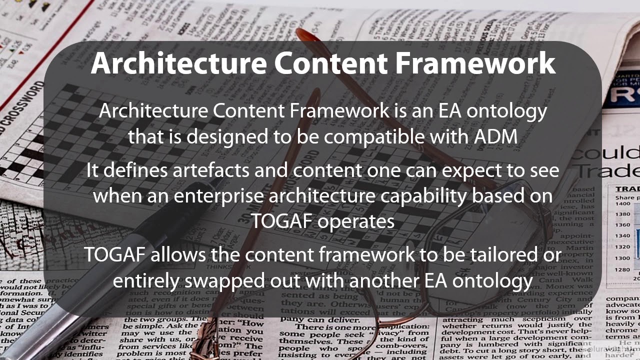 08 01 Architecture Content Framework